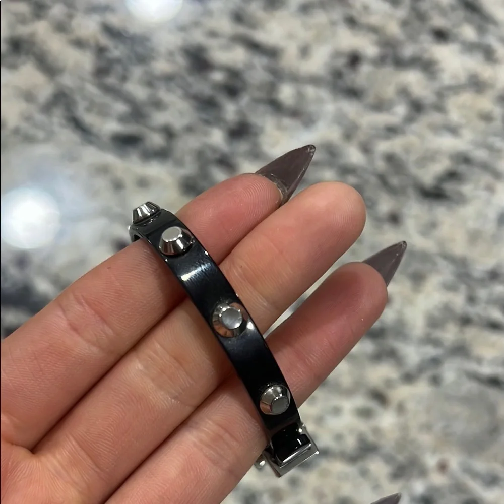 Michael Kors Black and Silver Astor Studded Bracelet - Picture 5 of 11